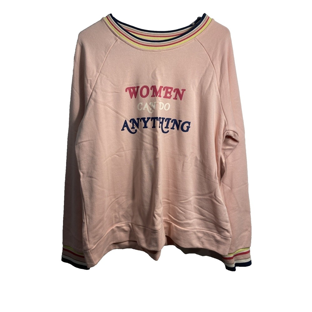 time and tru womens pullover sweat shirt size large 12 14 women can do anything